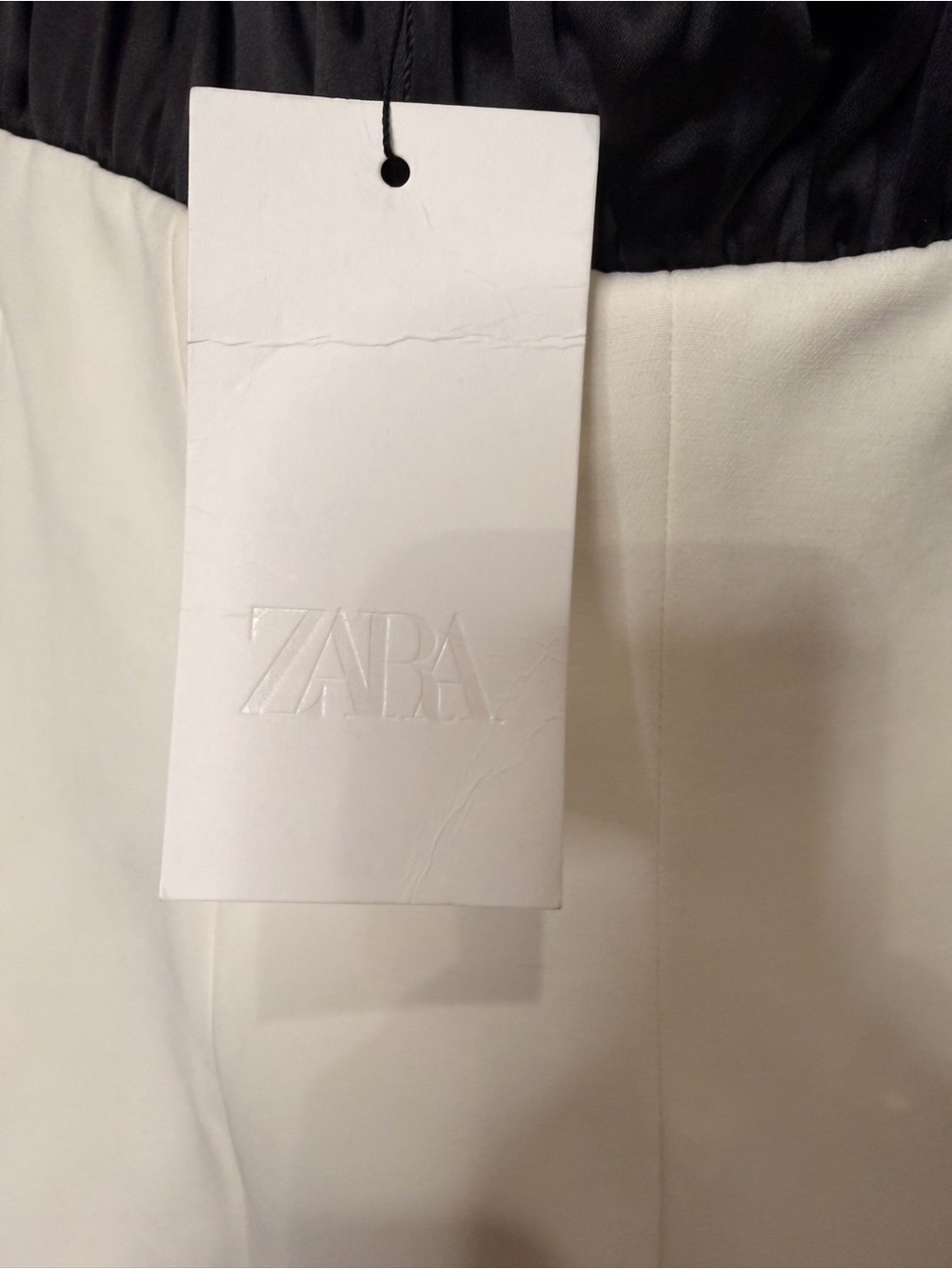 Zara White Strapless Mini Skirt with Black Bow Tie Detail - Picture 9 of 10